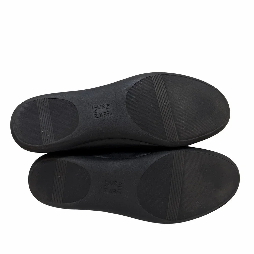 Naturalizer Smooth Leather Flexy Flats Womens US 10 Black Classic Comfort Shoes